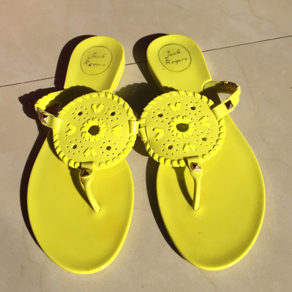 Neon yellow Jack Rogers Georgica Jelly Sandals 10